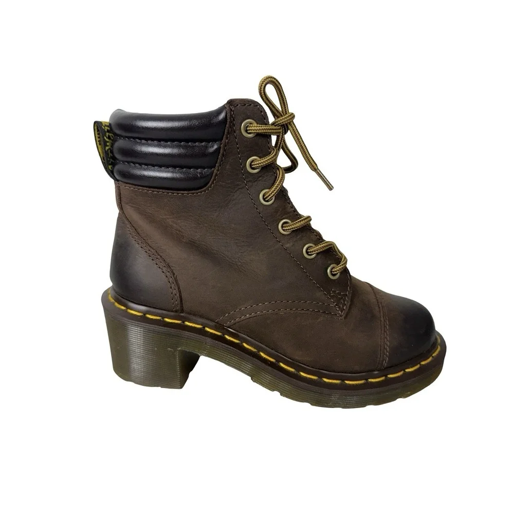 Dr. Martens Alexandra Womens US 5 Grunge Distressed Leather Lace Up Boots Nubuck